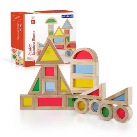 Junior Rainbow Blocks set 20 piese, Guidecraft - imagine 7